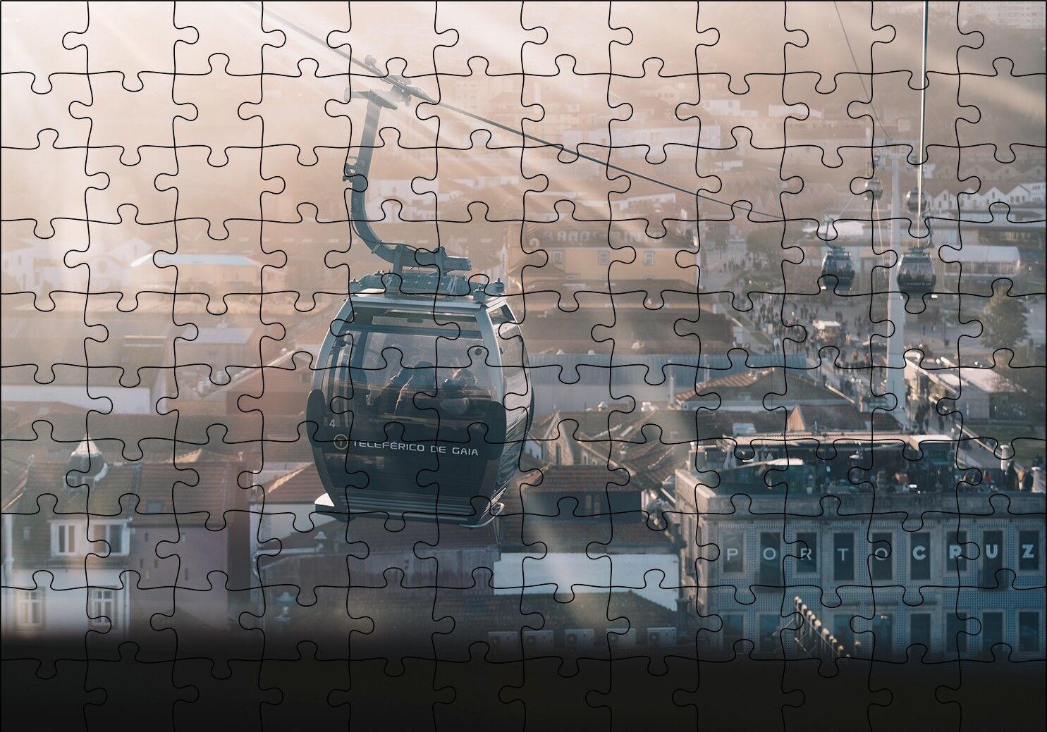 Teleferik Yakın Plan Puzzle Yapboz MDF Ahşap