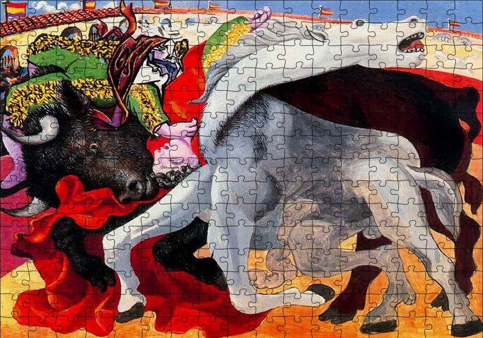 Bullfight Death of the Toreador, 1933 by Picasso Puzzle Yapboz MDF Ahşap 255 Parça 34 cm X 49 cm