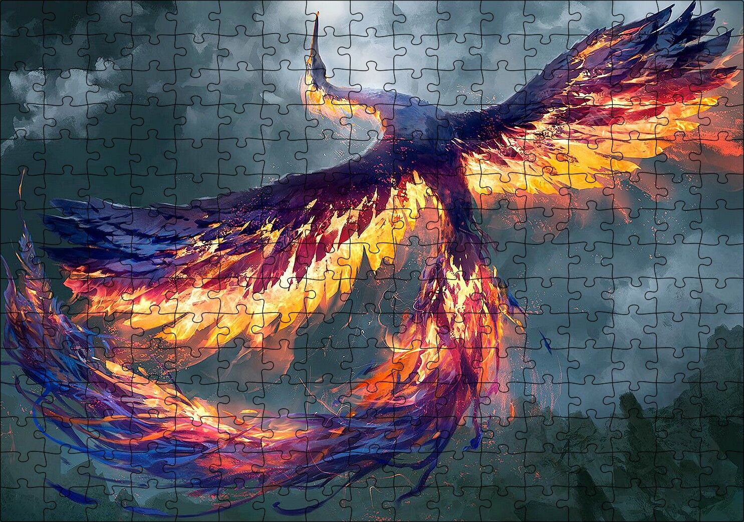 Anka Kuşu Yağlı Boya Resmi Puzzle Yapboz MDF Ahşap 255 Parça 34 cm X 49 cm