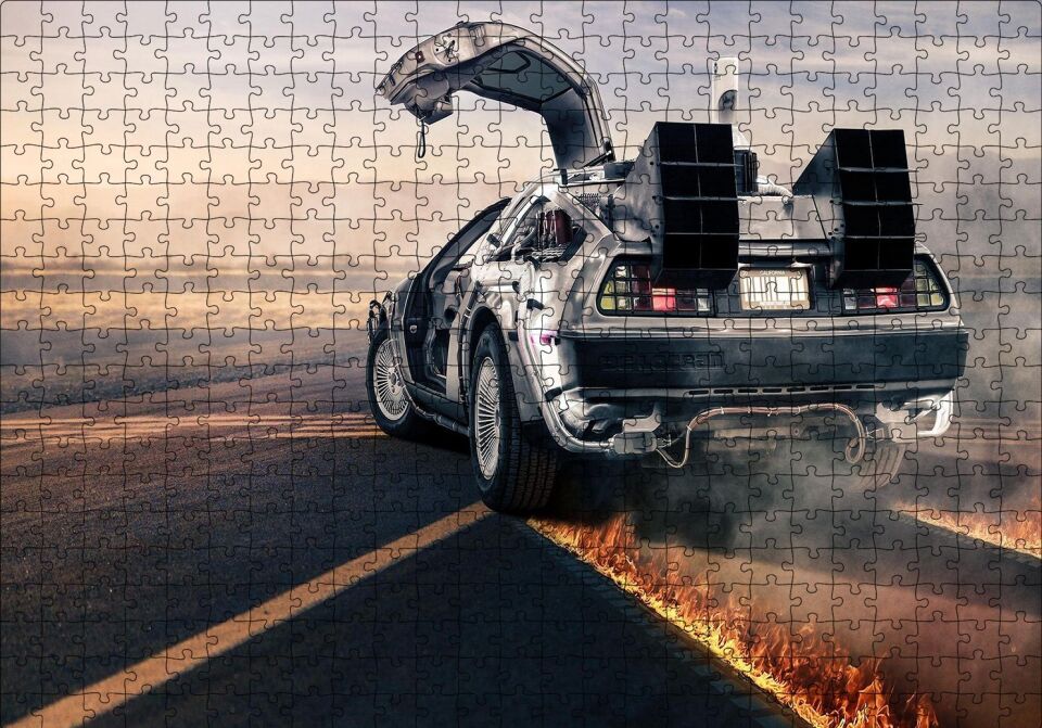 Geleceğe Dönüş Delorean'ın Dönüşü Puzzle Yapboz MDF Ahşap 500 Parça 49 cm X 68 cm