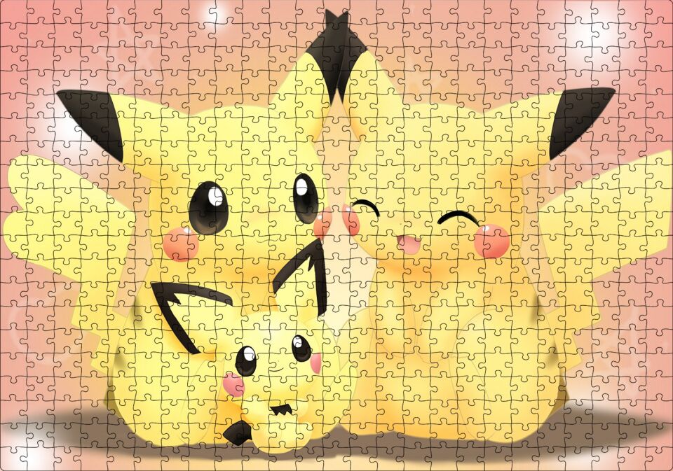 Gerçekten Sevimli Pichu Görseli Puzzle Yapboz MDF Ahşap 500 Parça 49 cm X 68 cm
