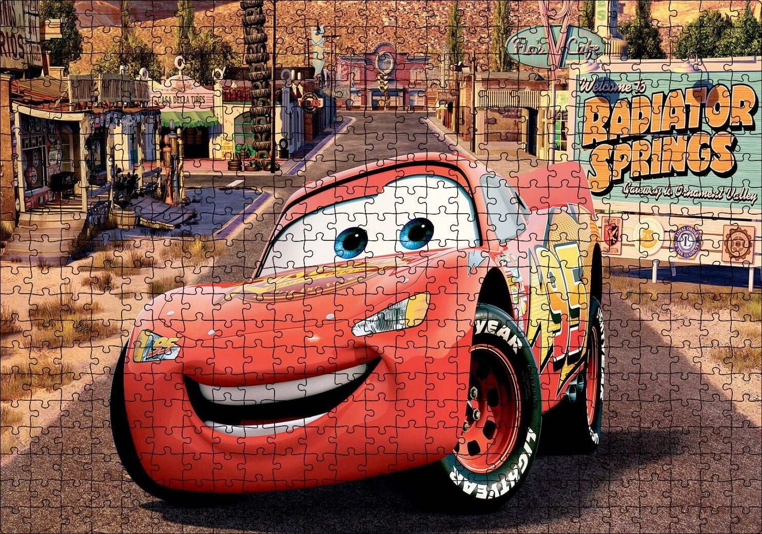 Disney Şimşek McQueen, mcQueen Arabalar Puzzle Yapboz MDF Ahşap 500 Parça 49 cm X 68 cm