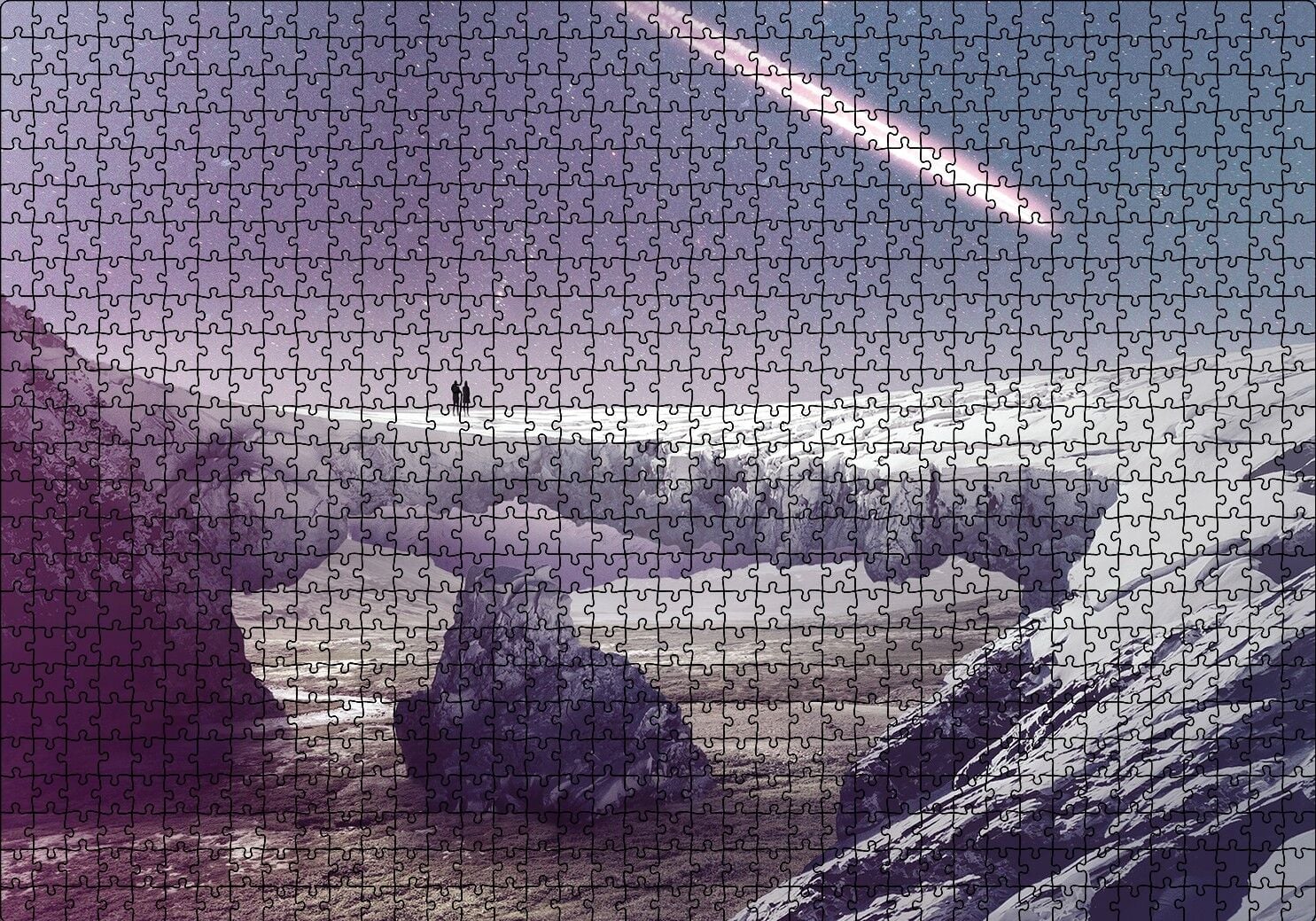 Gelecek Yıldızlar Dünya Dışı Gezegen Puzzle Yapboz MDF Ahşap 1000 Parça 49 cm X 68 cm