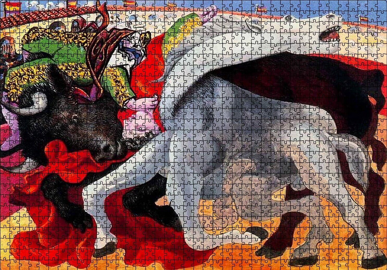 Bullfight Death of the Toreador, 1933 by Picasso Puzzle Yapboz MDF Ahşap 1000 Parça 49 cm X 68 cm