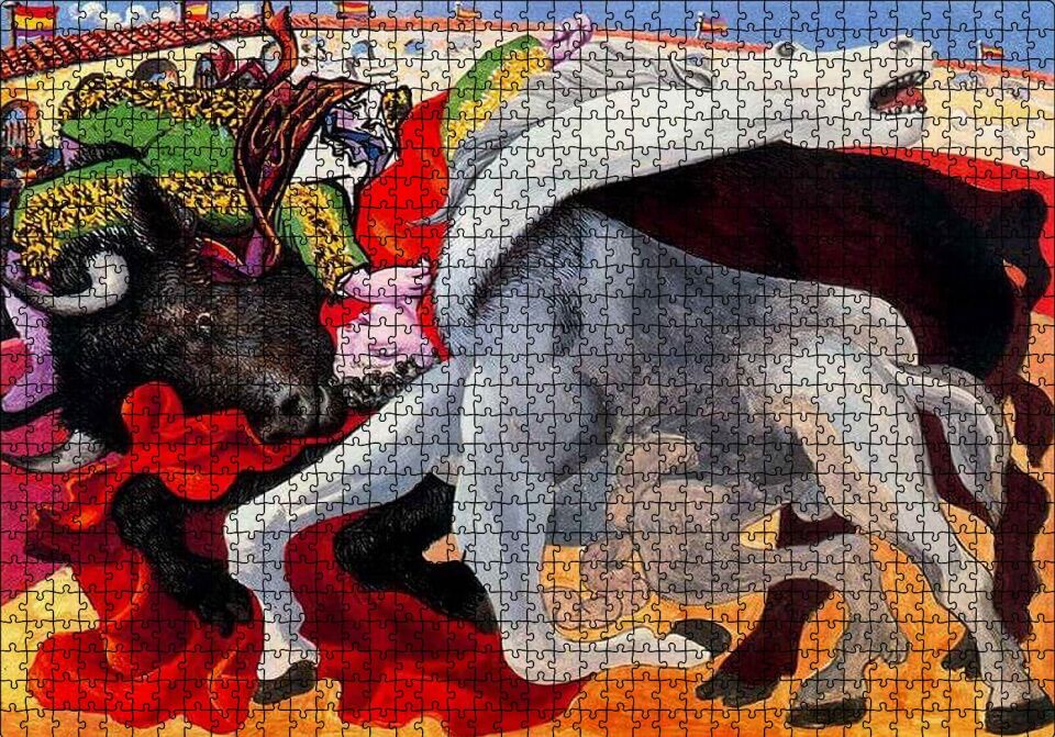Bullfight Death of the Toreador, 1933 by Picasso Puzzle Yapboz MDF Ahşap 1000 Parça 49 cm X 68 cm