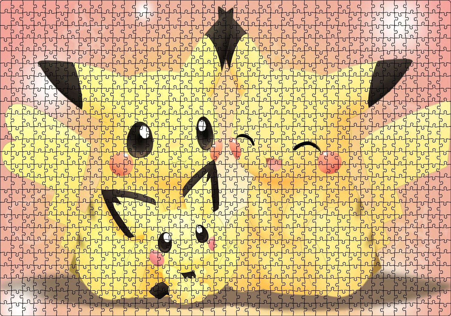 Gerçekten Sevimli Pichu Görseli Puzzle Yapboz MDF Ahşap 1000 Parça 49 cm X 68 cm