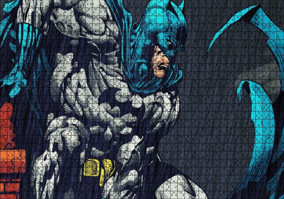 Süper Kahraman Batman Çizgi Roman Görseli Puzzle Yapboz MDF Ahşap 1000 Parça 49 cm X 68 cm