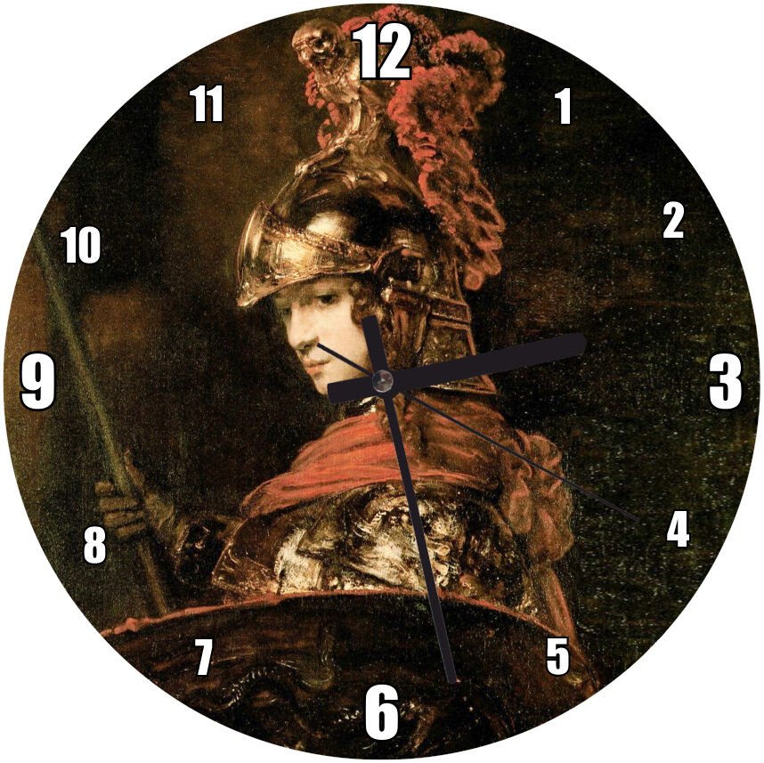 Pallas Athene   Mdf Ahşap Duvar Saati