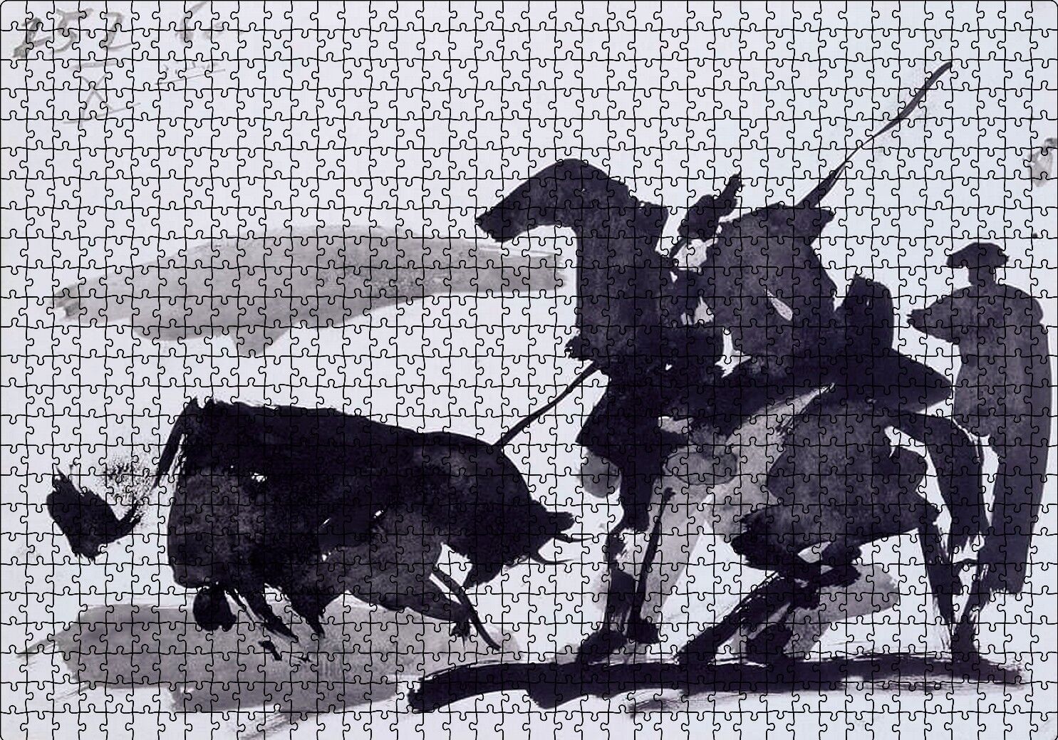 Bullfight Scene, 1960 by Pablo Picasso Puzzle Yapboz MDF Ahşap 1000 Parça 49 cm X 68 cm