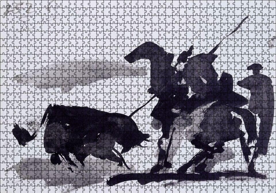 Bullfight Scene, 1960 by Pablo Picasso Puzzle Yapboz MDF Ahşap 1000 Parça 49 cm X 68 cm