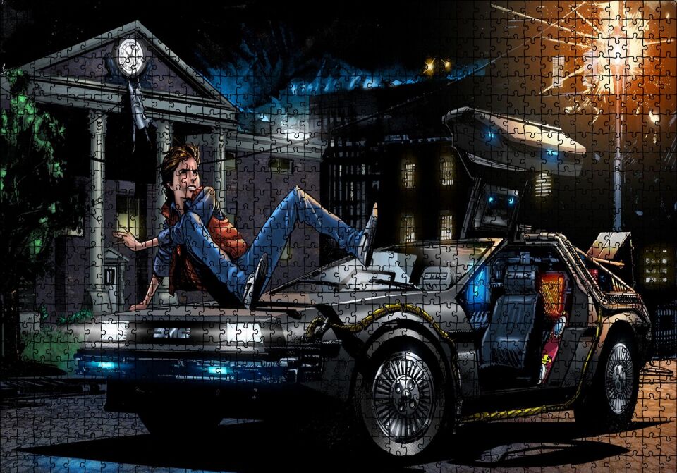 Geleceğe Dönüş Marty İllüstrasyon Görseli Puzzle Yapboz MDF Ahşap 1000 Parça 49 cm X 68 cm