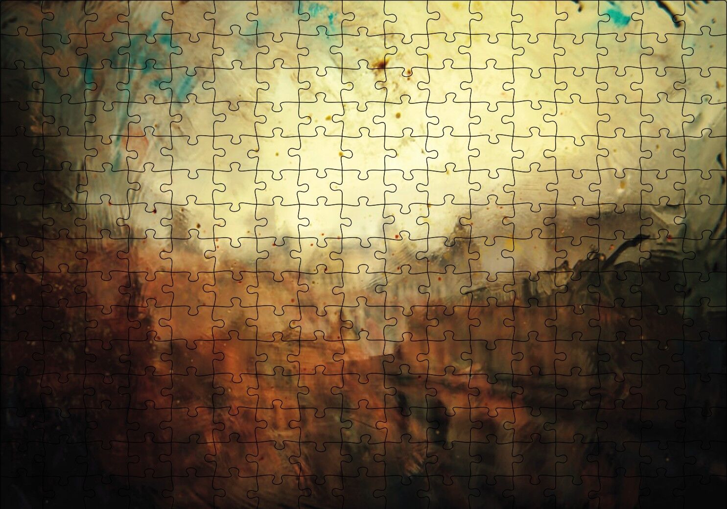 Yağmurda Şehir Sanat Puzzle Yapboz MDF Ahşap 255 Parça 34 cm X 49 cm