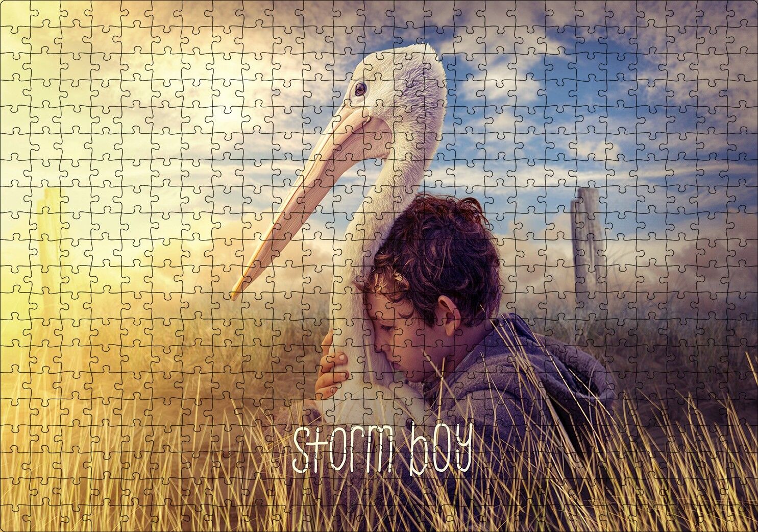 Fırtına Çocuk ve Pelikan Puzzle Yapboz MDF Ahşap 500 Parça 49 cm X 68 cm