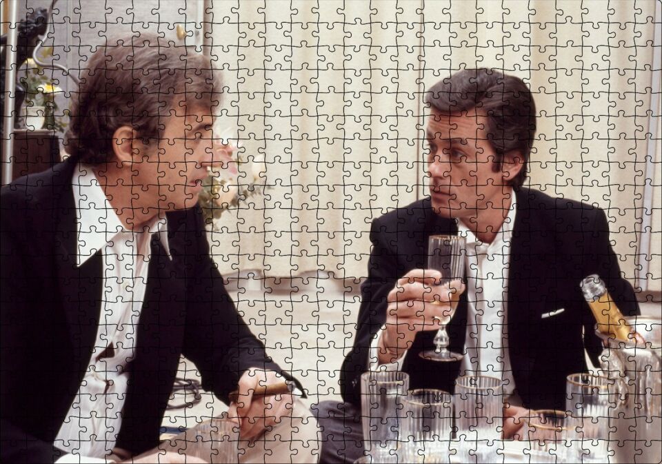 Jean Paul Belmondo ve Alain Delon Puzzle Yapboz MDF Ahşap 500 Parça 49 cm X 68 cm