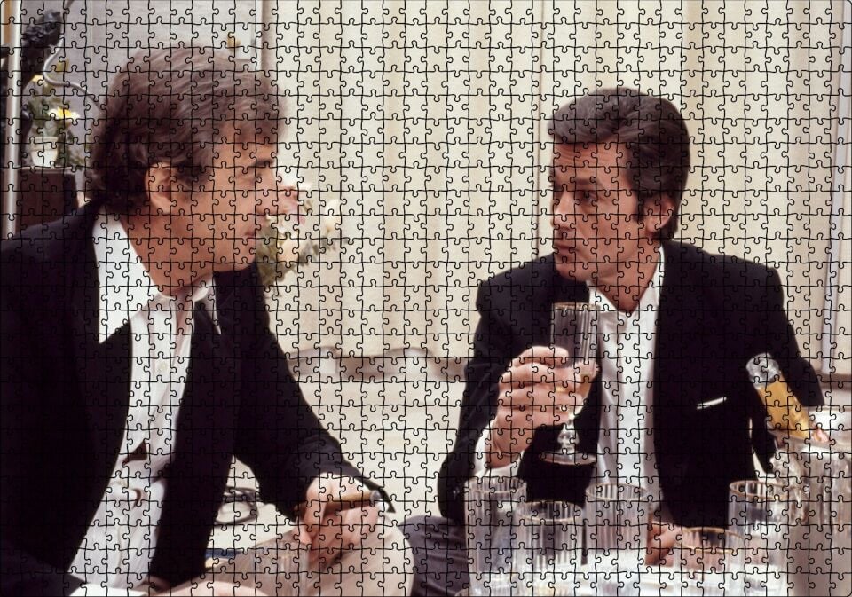 Jean Paul Belmondo ve Alain Delon Puzzle Yapboz MDF Ahşap 1000 Parça 49 cm X 68 cm