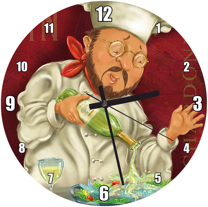 Şarap ile Balık Pişirme  Mdf Ahşap Duvar Saati