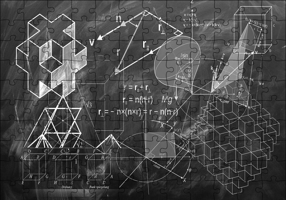 Geometri Puzzle Yapboz MDF Ahşap 120 Parça 24 cm X 34 cm
