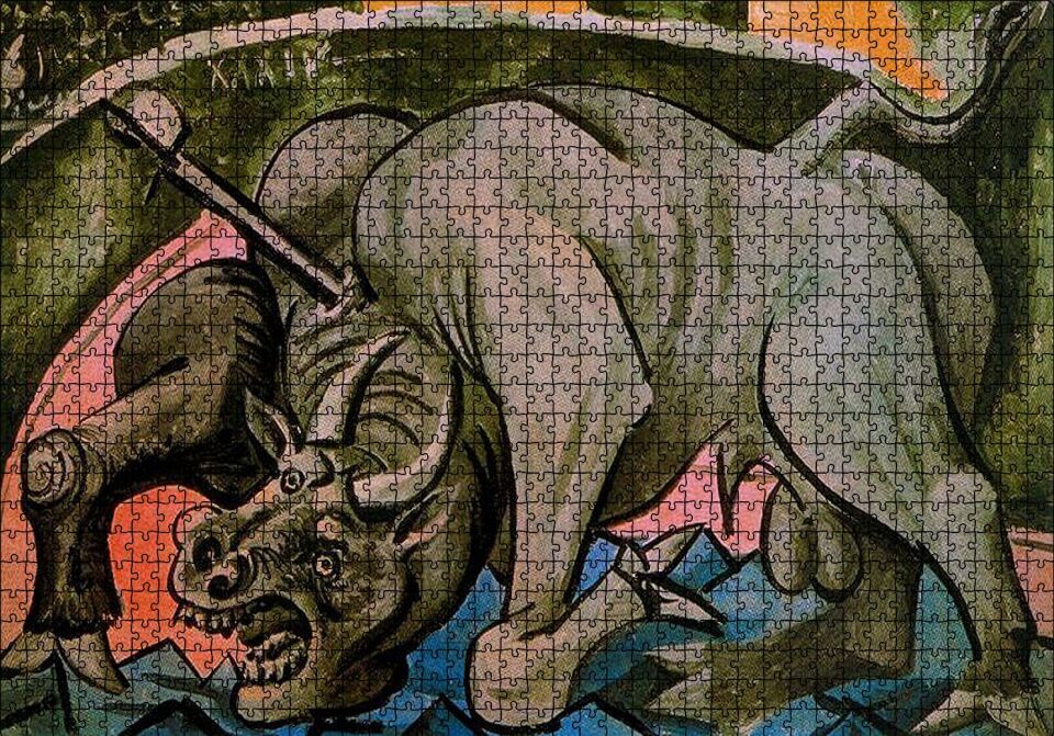 Dying Bull, 1934 by Pablo Picasso Puzzle Yapboz MDF Ahşap 1000 Parça 49 cm X 68 cm
