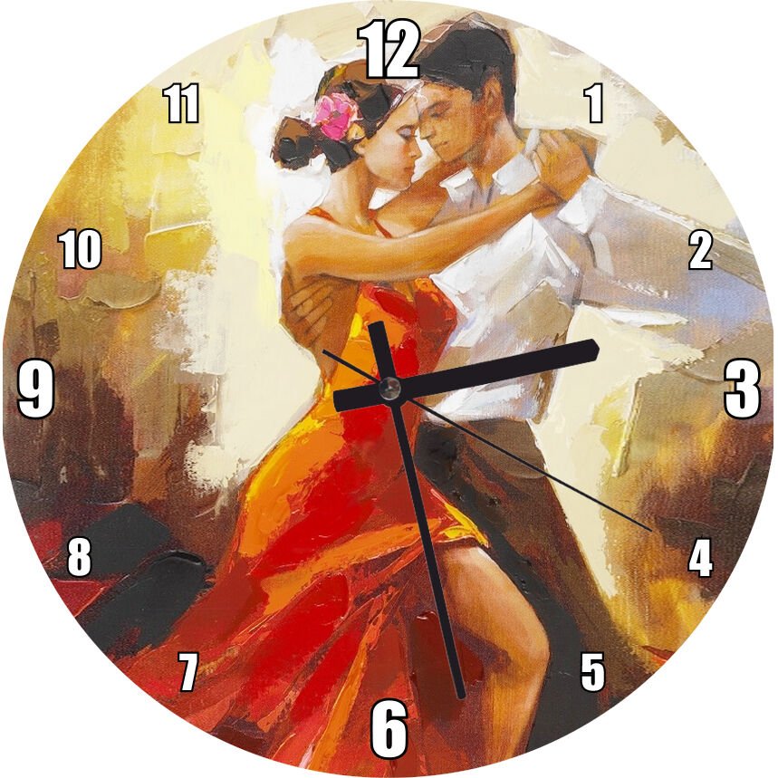 Tago Dans Eden Çift  Mdf Ahşap Duvar Saati