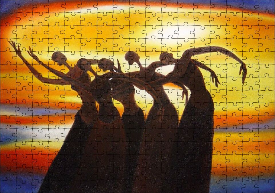 Dans Eden Afrikalı Kadınlar Puzzle Yapboz MDF Ahşap 255 Parça 34 cm X 49 cm