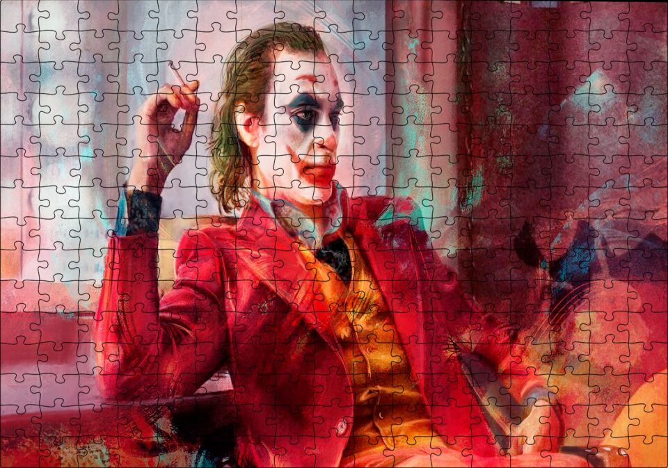 Joker 2019 Film DC Çizgi Görseli Puzzle Yapboz MDF Ahşap 255 Parça 34 cm X 49 cm
