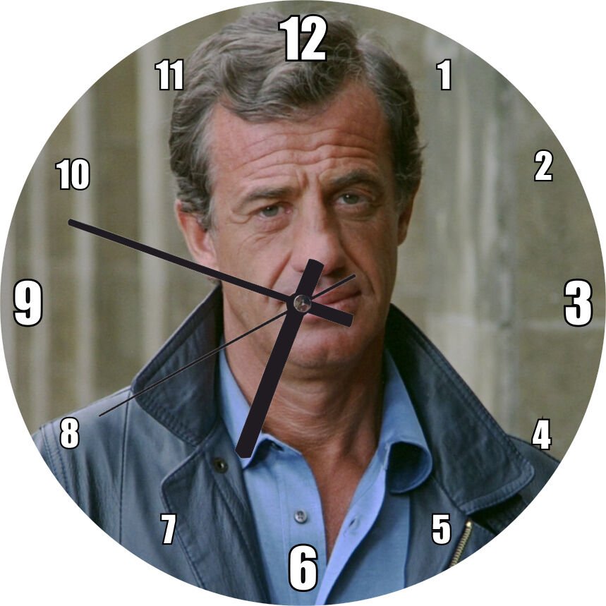 Jean Paul Belmondo Sokak Pozu Mdf Ahşap Duvar Saati 30 cm Çap