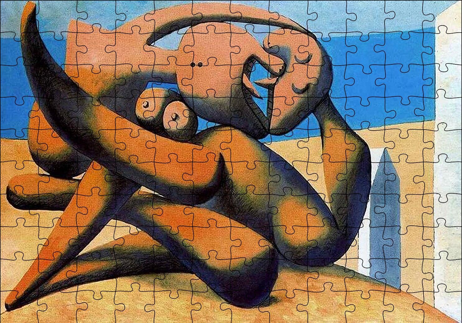 Figure At The Seaside, 1931 by Pablo Picasso Puzzle Yapboz MDF Ahşap 120 Parça 24 cm X 34 cm