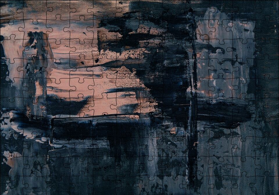 Sürreal Fırça Darbeleri Puzzle Yapboz MDF Ahşap