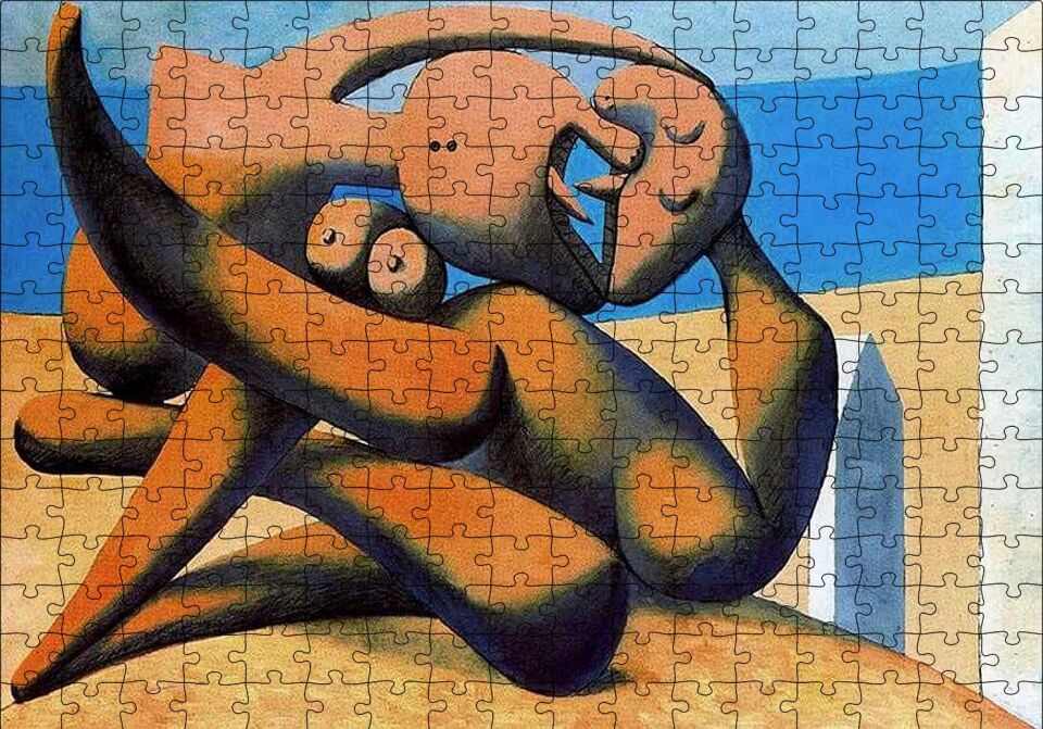Figure At The Seaside, 1931 by Pablo Picasso Puzzle Yapboz MDF Ahşap 255 Parça 34 cm X 49 cm
