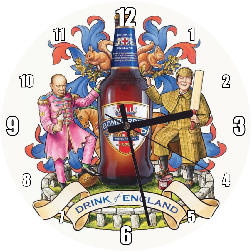 Arpa Suyu Şişesi İllüstrasyon  Mdf Ahşap Duvar Saati