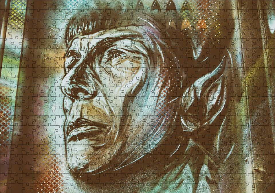 Mr Spock Duvar Boyama Puzzle Yapboz MDF Ahşap 500 Parça 49 cm X 68 cm