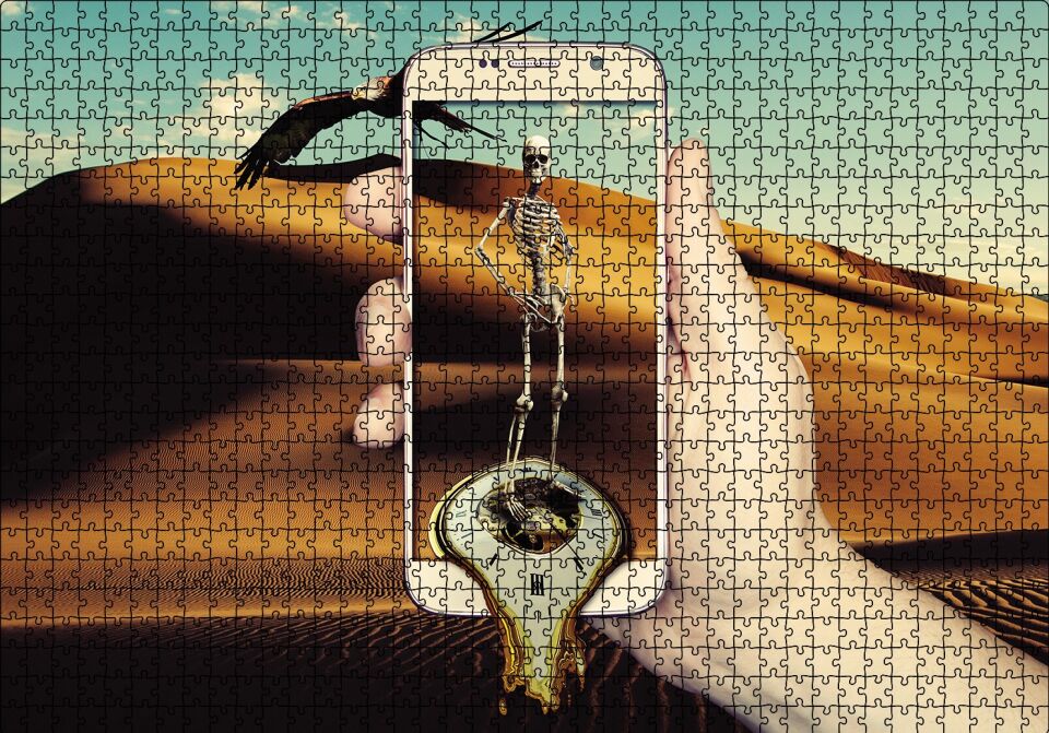 Telefon İskelet Kartal Puzzle Yapboz MDF Ahşap 1000 Parça 49 cm X 68 cm