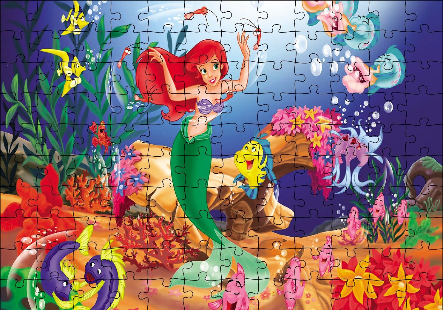 Deniz Kızı Prenses Puzzle Yapboz MDF Ahşap