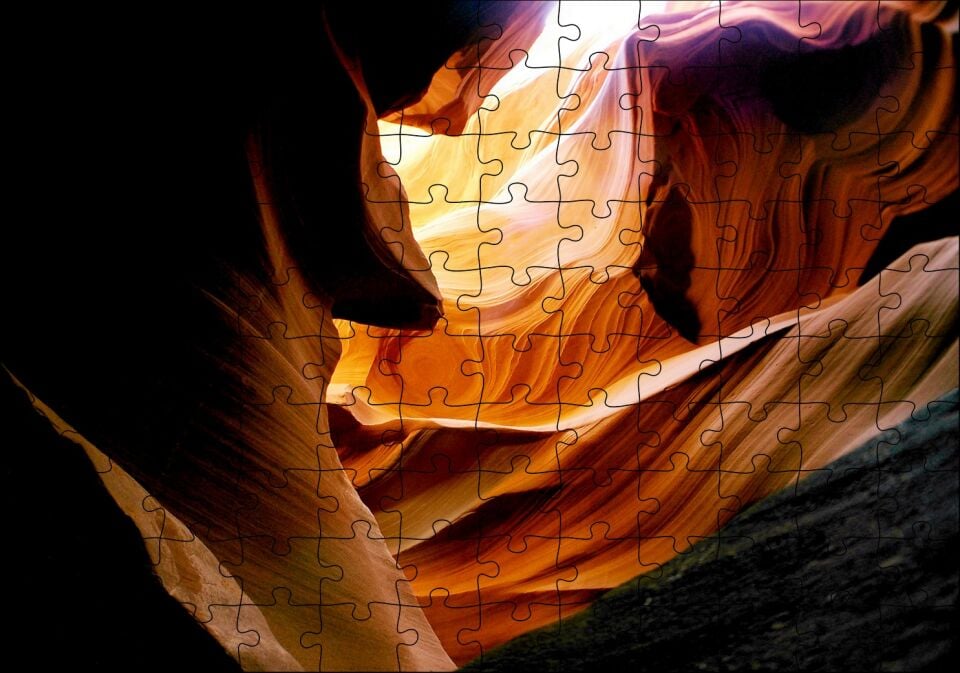 Antilop Kanyonu Kızıl Kumlar ve Kayalar Puzzle Yapboz MDF Ahşap