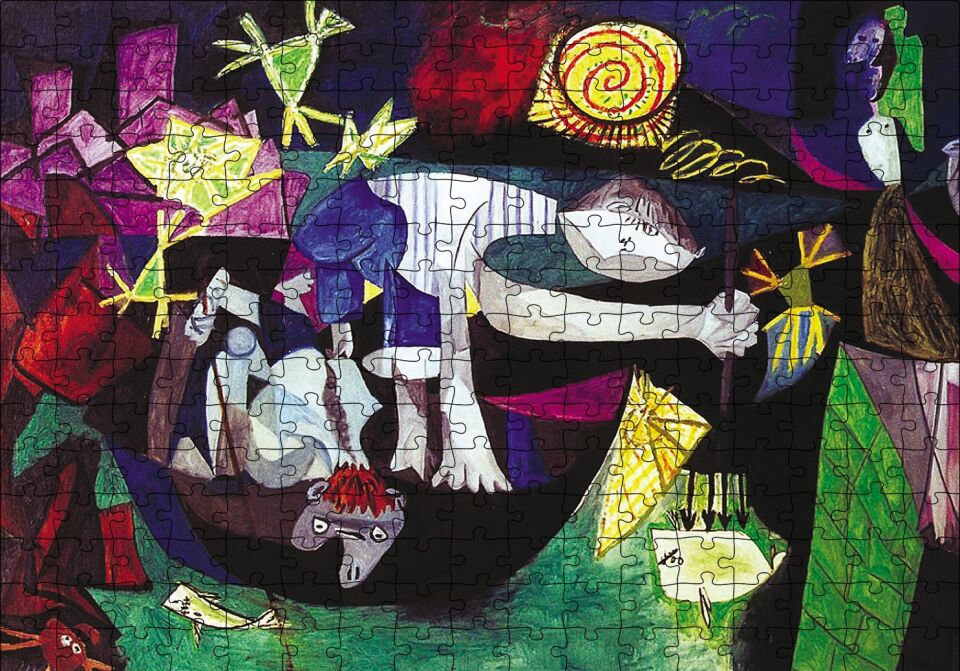 Fishing at Antibes1939 by Pablo Picasso Puzzle Yapboz MDF Ahşap 255 Parça 34 cm X 49 cm
