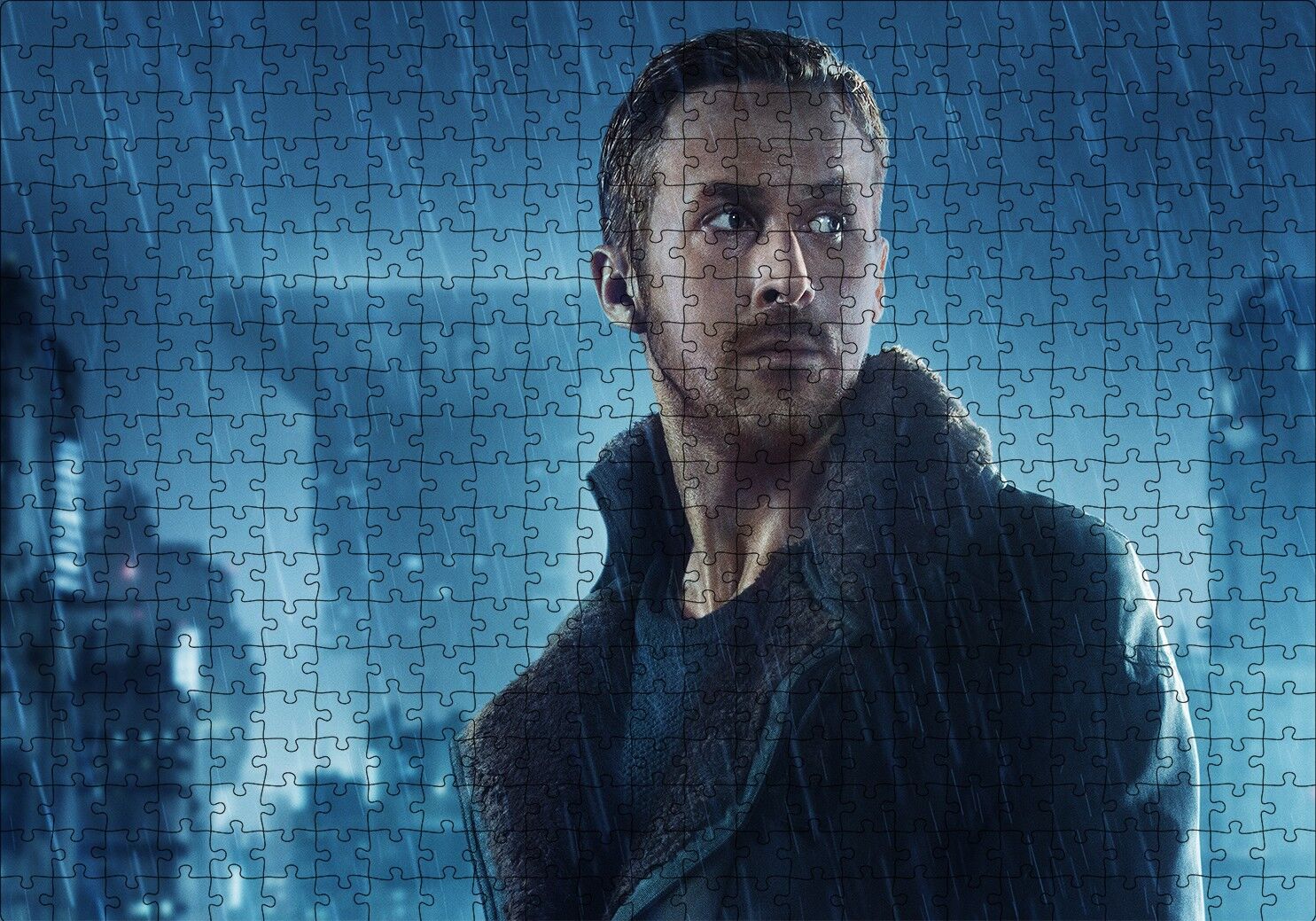 Blade Runner Ryan Gosling Yağmur Altında Puzzle Yapboz MDF Ahşap 500 Parça 49 cm X 68 cm