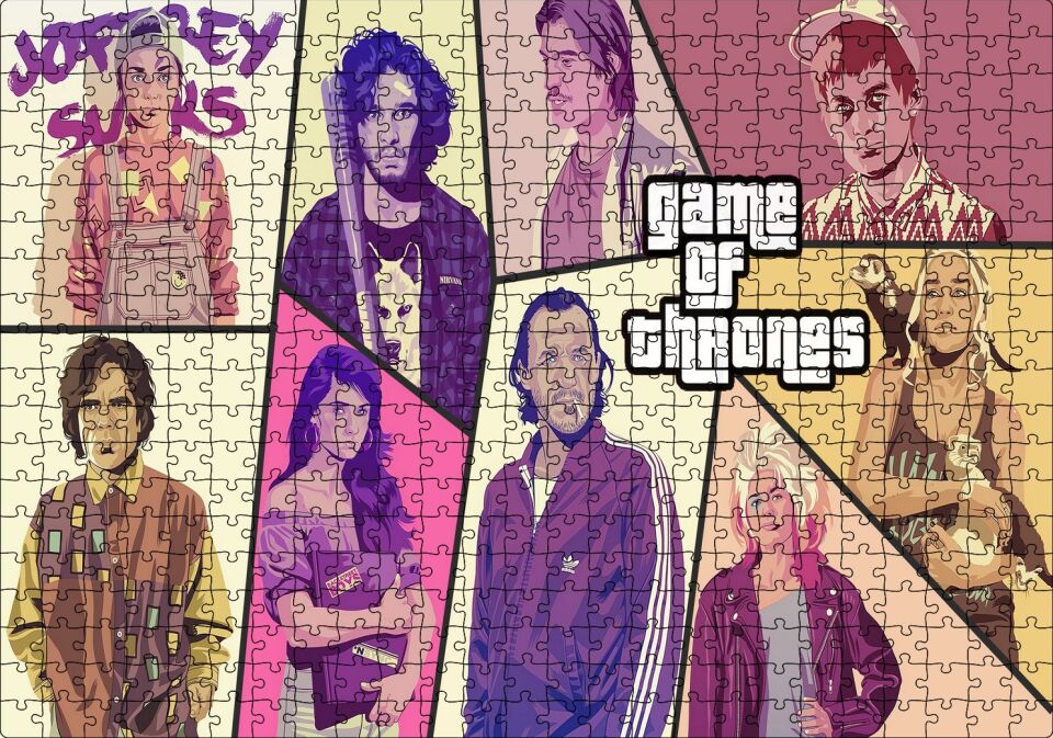 Taht Oyunları Gta Görsel Puzzle Yapboz MDF Ahşap 500 Parça 49 cm X 68 cm