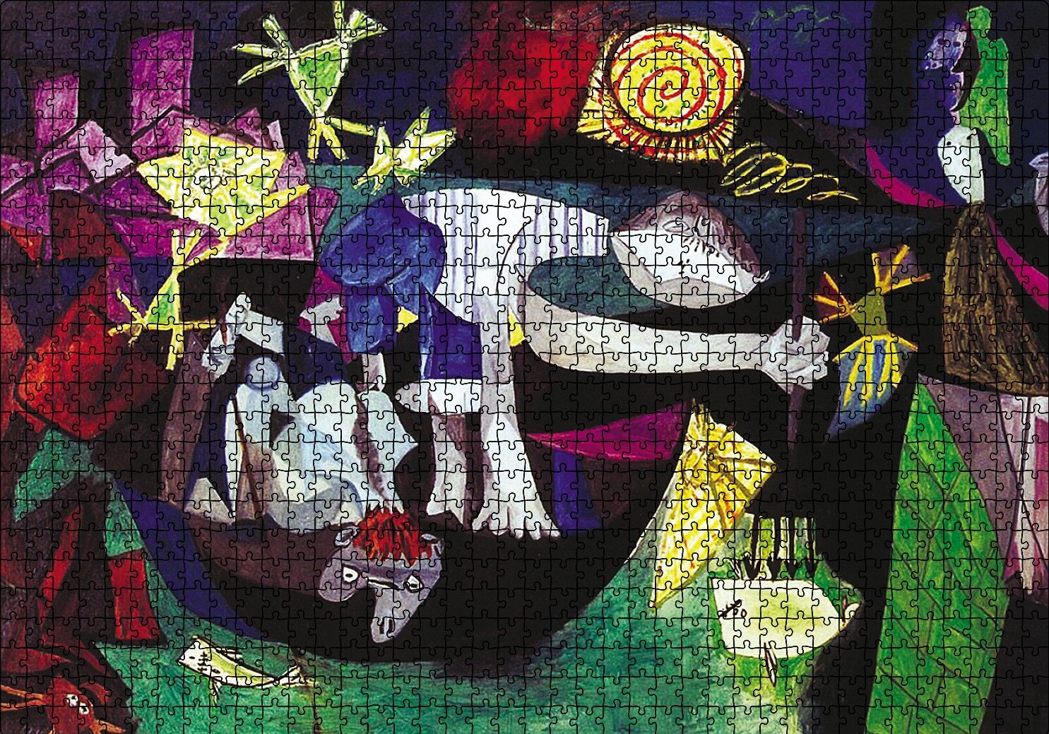 Fishing at Antibes1939 by Pablo Picasso Puzzle Yapboz MDF Ahşap 1000 Parça 49 cm X 68 cm