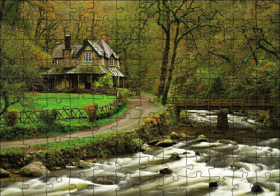 Dere Ev Yol Doğa Puzzle Yapboz MDF Ahşap