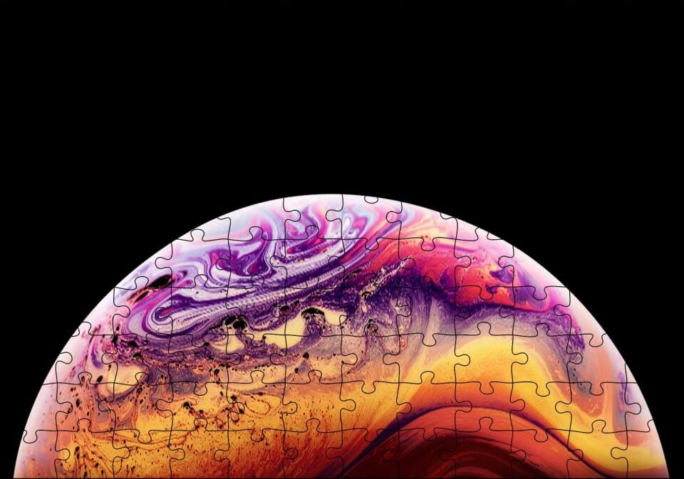 Apple Logosu ve Muhteşem Küre Puzzle Yapboz MDF Ahşap