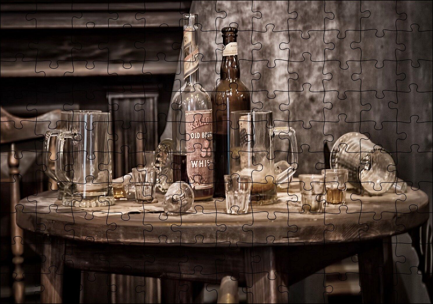 Arpa Suyu Kadehler Görseli Puzzle Yapboz MDF Ahşap