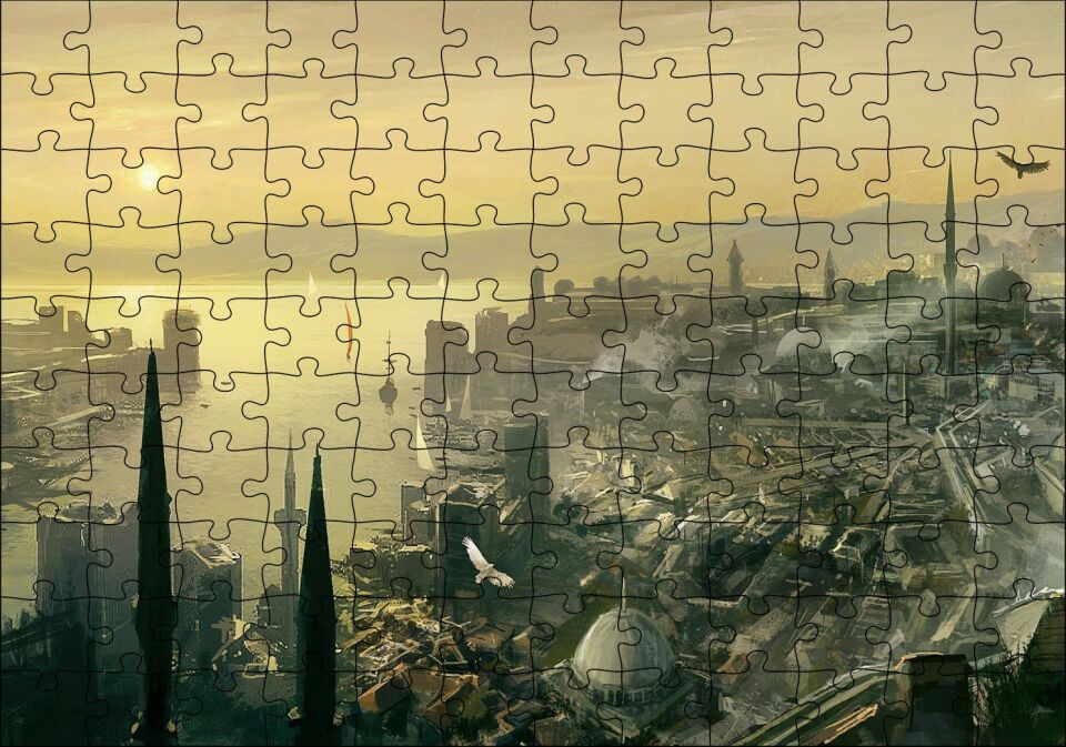 Assassin İstanbul Görseli Puzzle Yapboz MDF Ahşap
