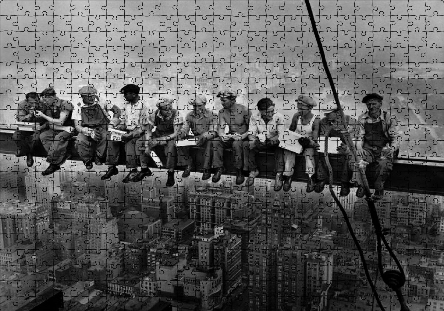 Gökdelende Öğle Yemeği Amerika Puzzle Yapboz MDF Ahşap 500 Parça 49 cm X 68 cm