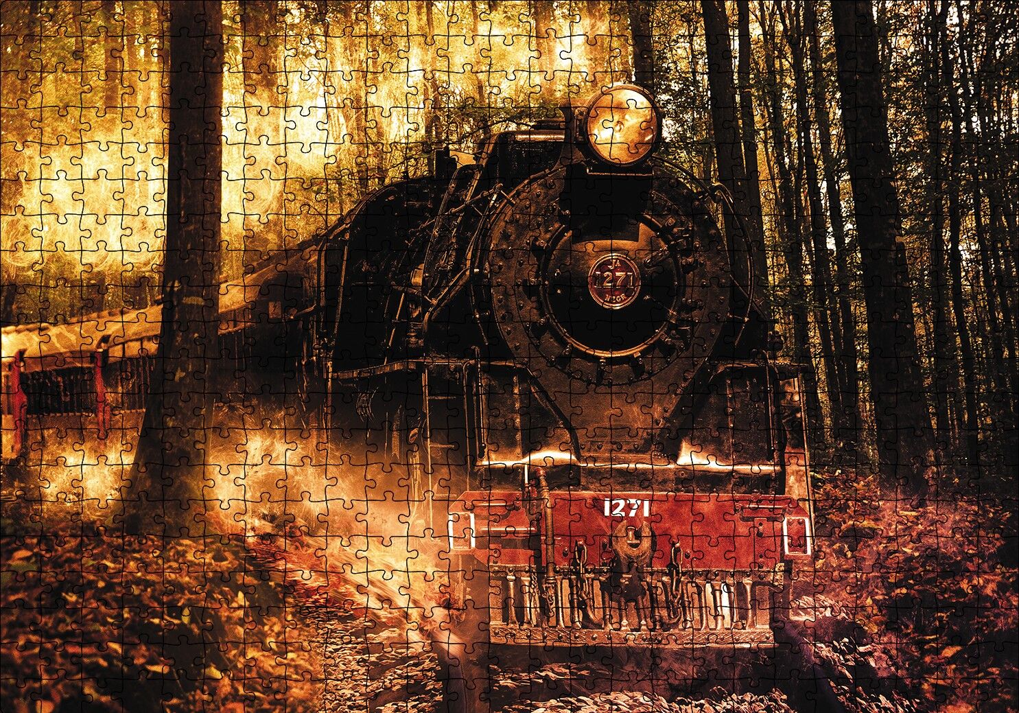 Ormanda Nostaljik Tiren Puzzle Yapboz MDF Ahşap 500 Parça 49 cm X 68 cm