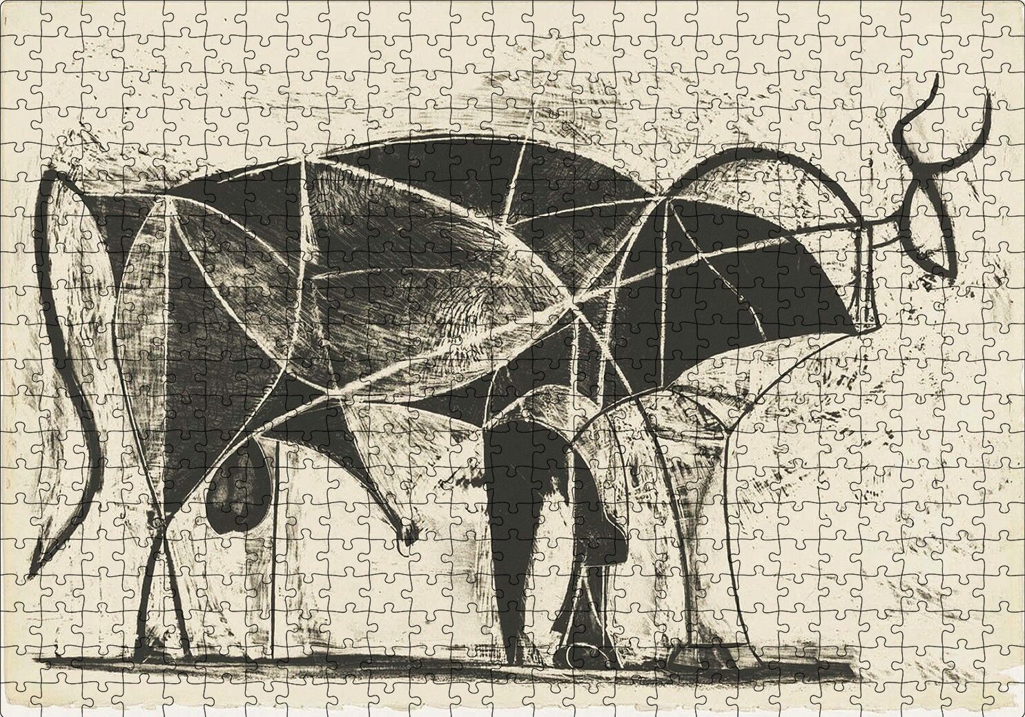 Le Taureau (The Bull),1945 by Pablo Picasso Puzzle Yapboz MDF Ahşap 500 Parça 49 cm X 68 cm