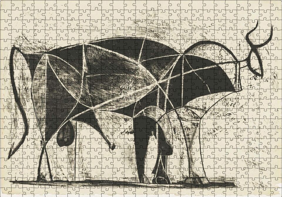 Le Taureau (The Bull),1945 by Pablo Picasso Puzzle Yapboz MDF Ahşap 500 Parça 49 cm X 68 cm
