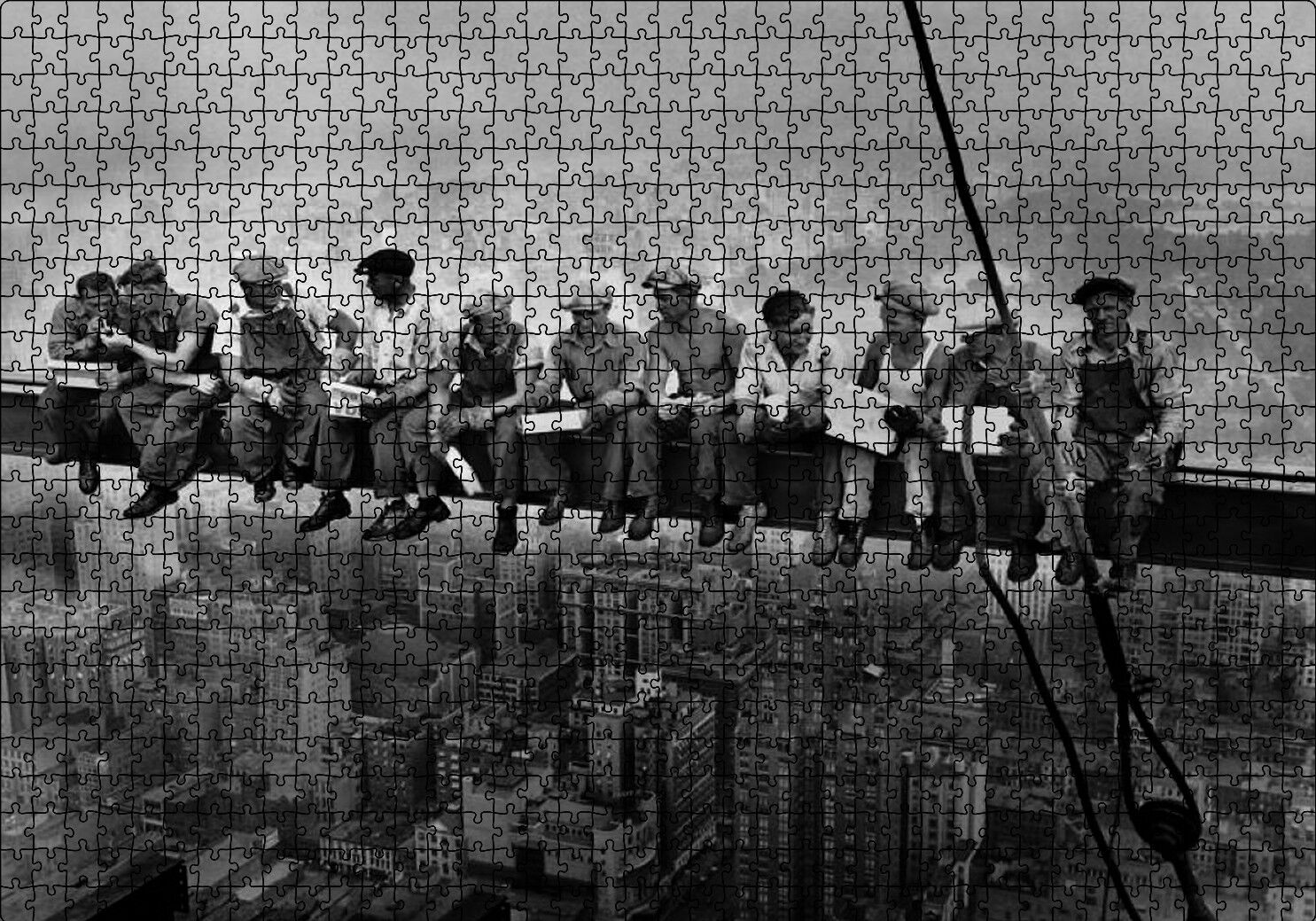 Gökdelende Öğle Yemeği Amerika Puzzle Yapboz MDF Ahşap 1000 Parça 49 cm X 68 cm