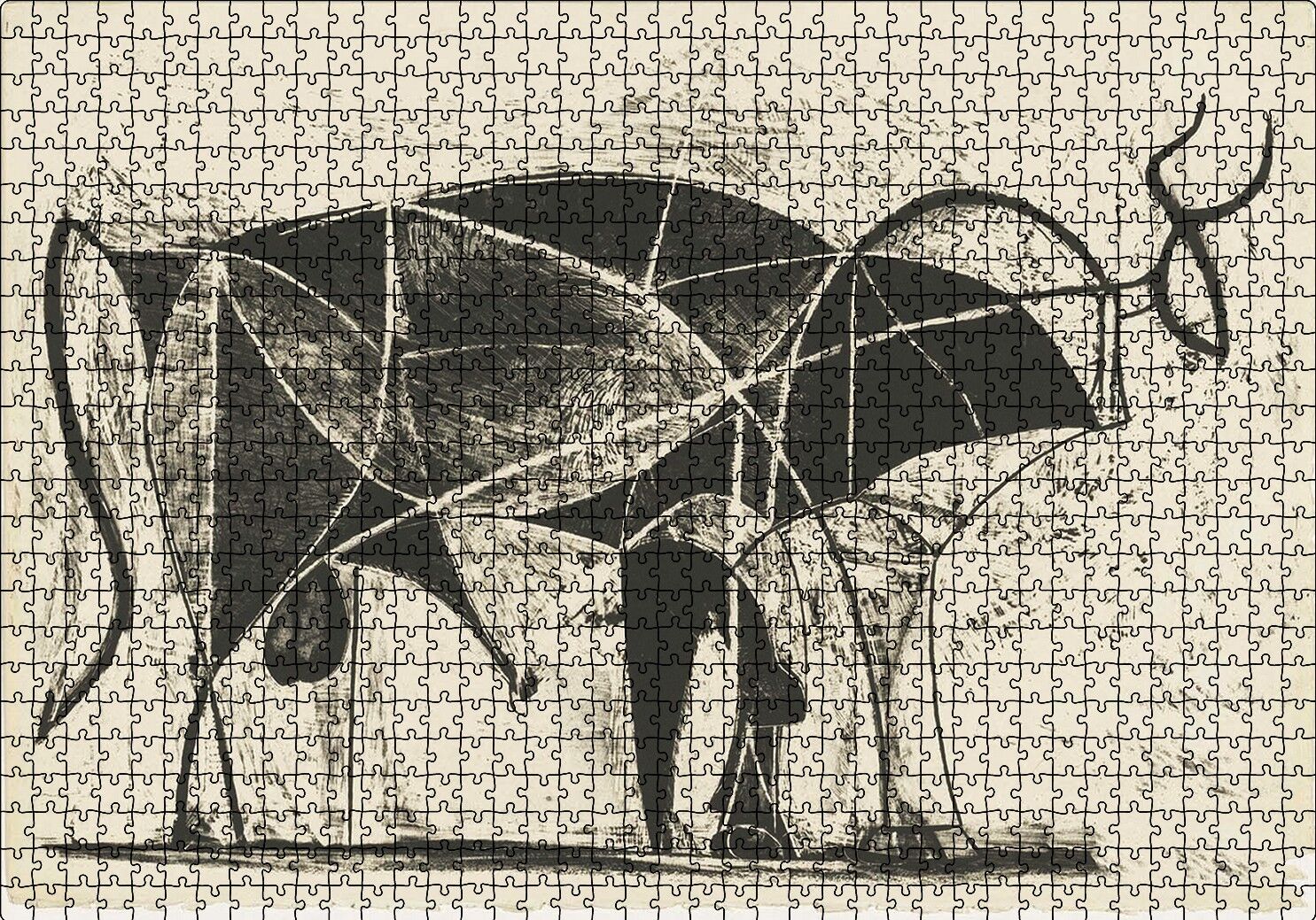 Le Taureau (The Bull),1945 by Pablo Picasso Puzzle Yapboz MDF Ahşap 1000 Parça 49 cm X 68 cm