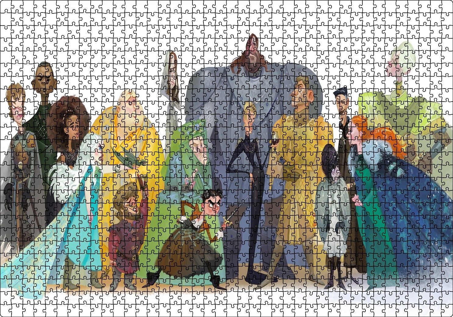 Taht Oyunları Karakter Tasarımı Animasyon Görseli Puzzle Yapboz MDF Ahşap 1000 Parça 49 cm X 68 cm