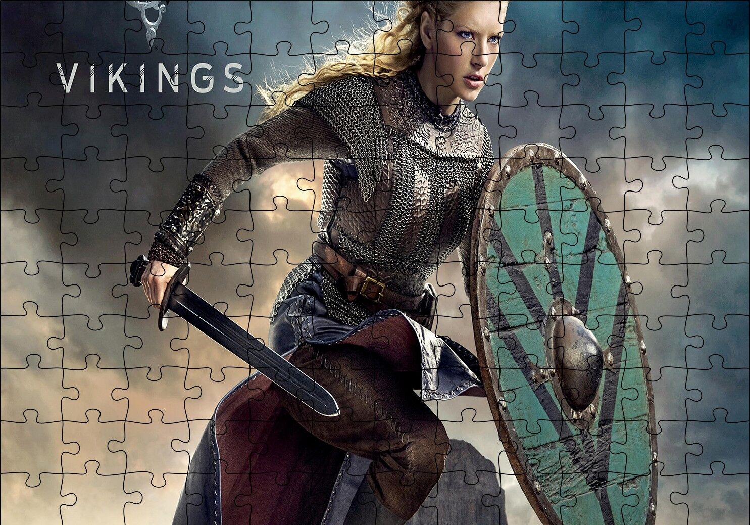 Vikingler Katheryn Lagertha Puzzle Yapboz MDF Ahşap 120 Parça 24 cm X 34 cm